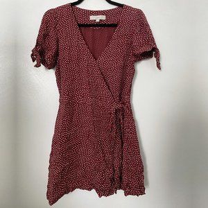 Loft burnt orange and polka dot romper. Size 4.